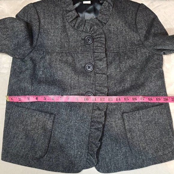 J. Crew Gray Ruffle Jacket - Picture 6 of 8